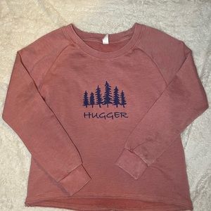 NWOT Alternative Sweater Womens Size Medium Rose Distressed Space Dye Pullover